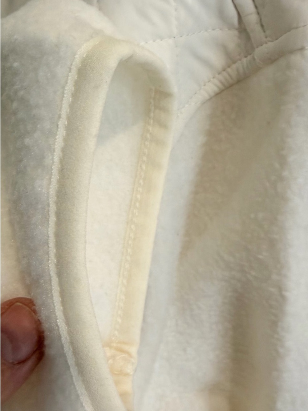 Eddie Bauer Cream Quilted / Fleece Full Zip Jacket Cream - Picture 5 of 12